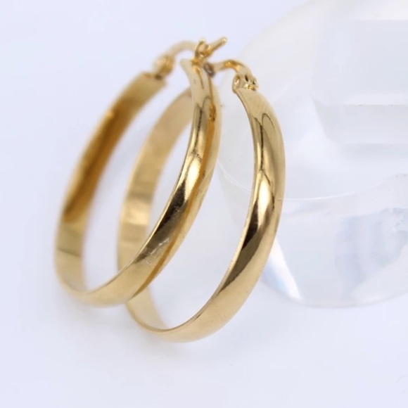 Gold plated hoop earrings - Picture 1 of 5